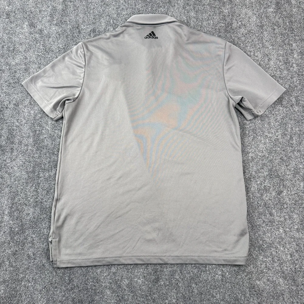 Adidas Golf Polo Shirt Mens Medium Performance‎ Gray Moisture Wicking